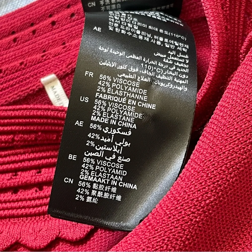 Sandro Circle Scallop Skirt Size 1 in Red - Picture 6 of 6